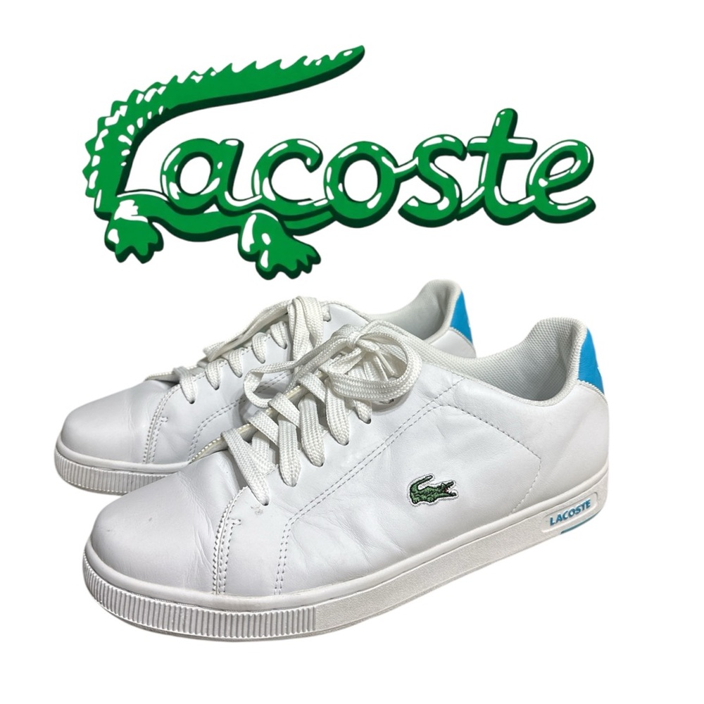 184. 🐊Lacoste White and light Blue Sneakers Classic Court size 12
🔥SUMMER SALES🔥